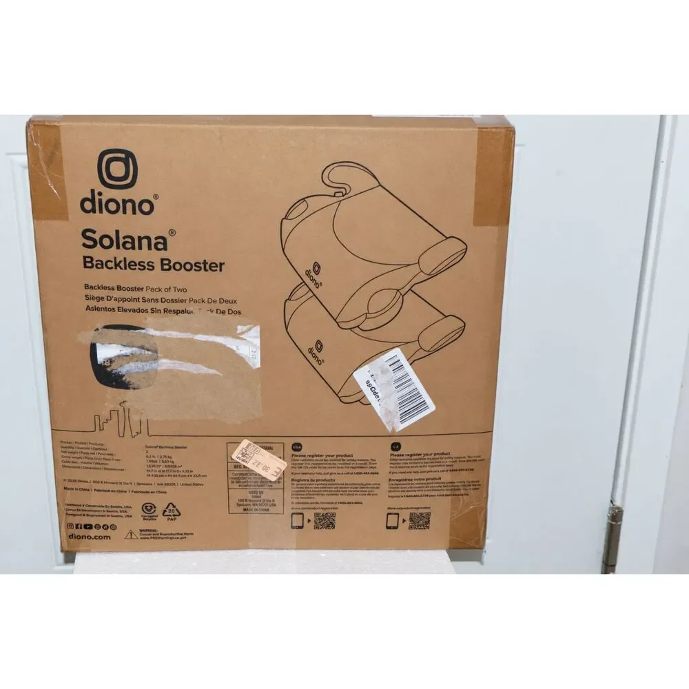 Diono Solana Backless Booster Car Seats 2 Pack Pink Cotton Candy